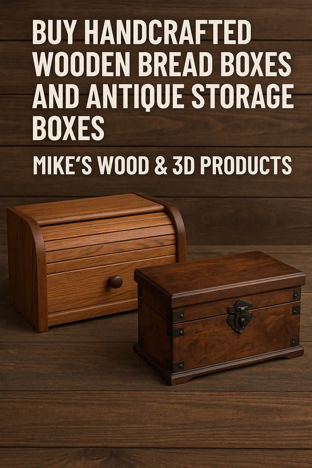 Buy Handcrafted Wooden Bread Boxes and Antique Storage Boxes at Mike’s Wood & 3D Products